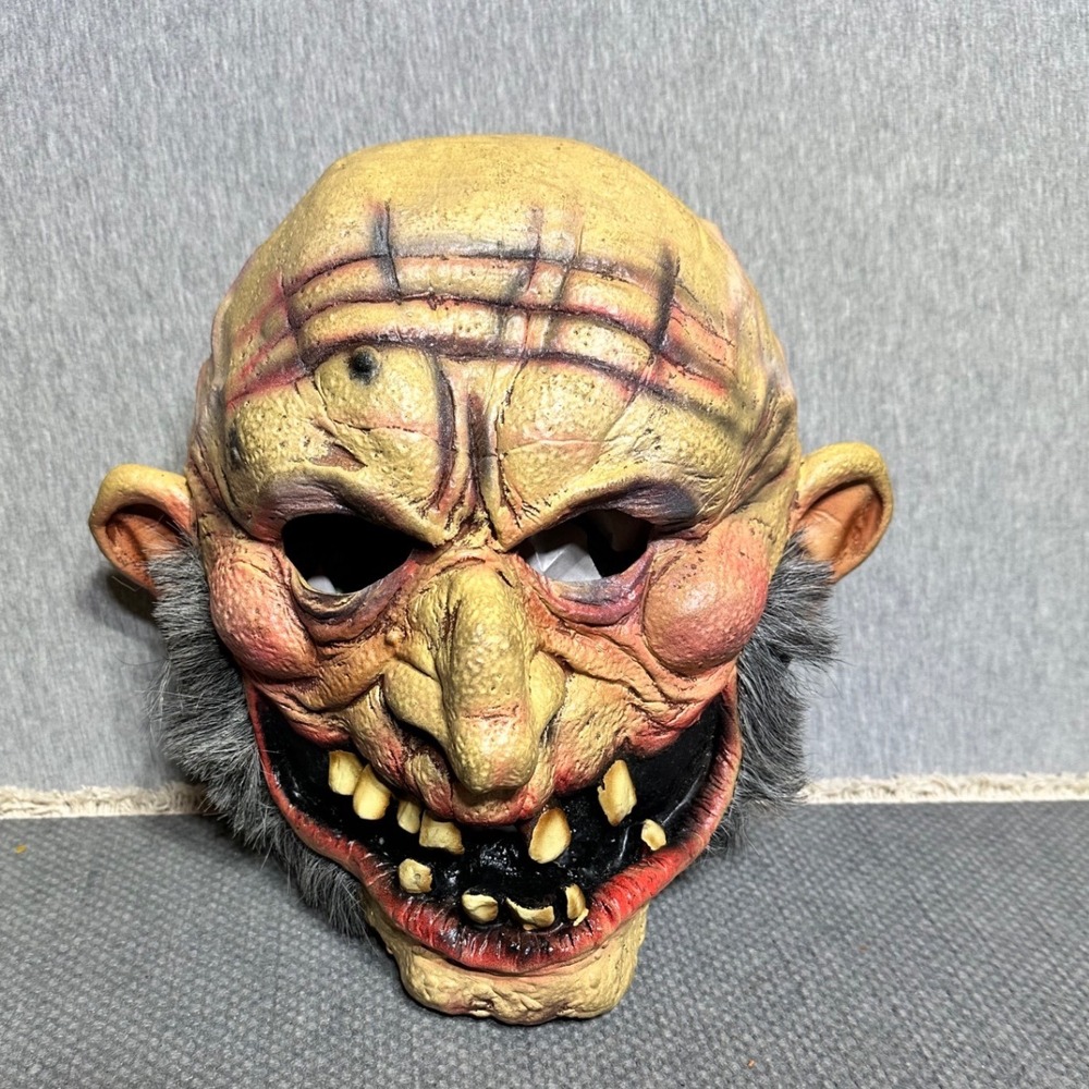 Paper Magic Group VTG 2001 Goth Horror Mask Old Man Creepy Halloween Latex Mask